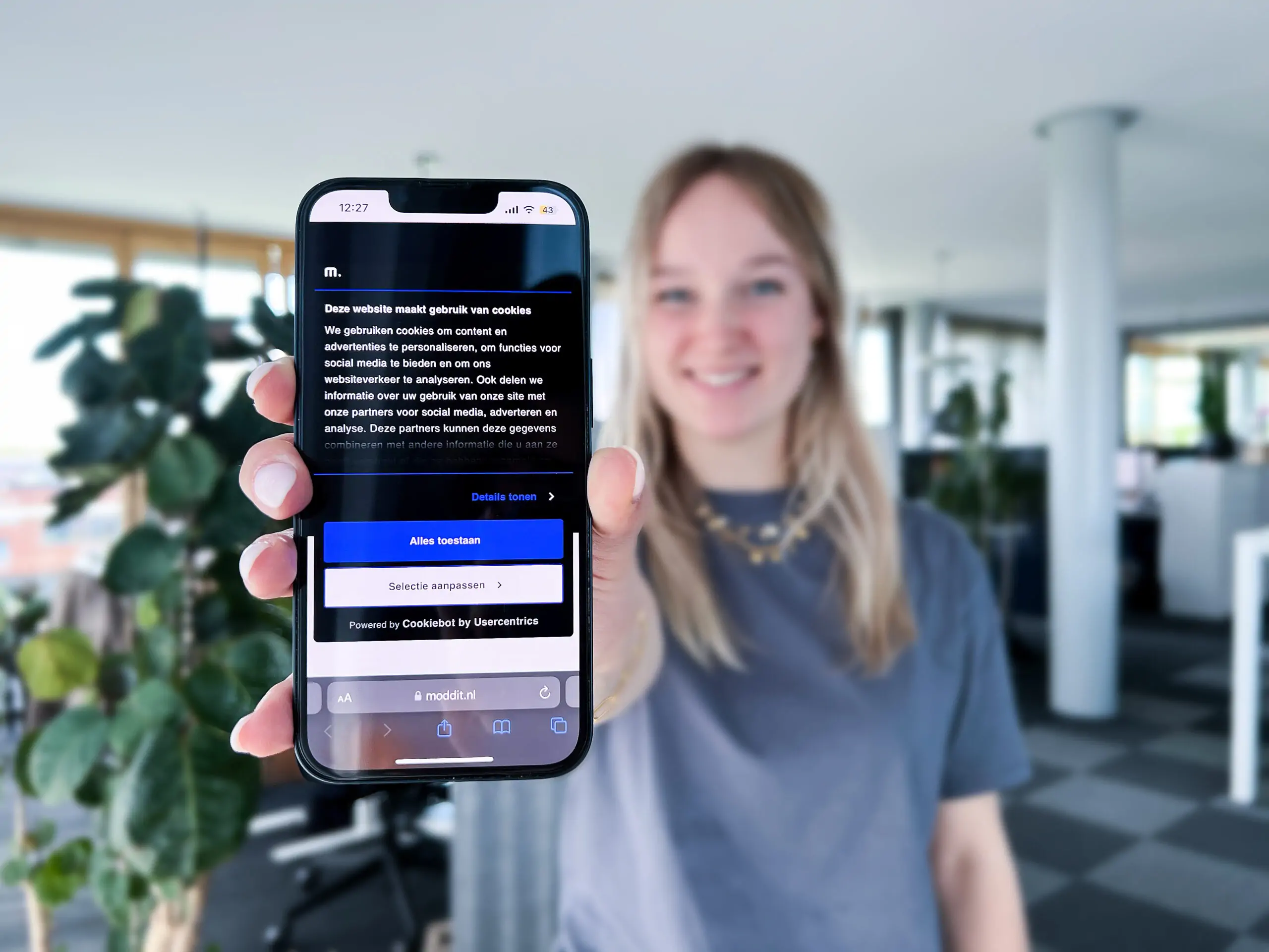 Cookiebanner op website