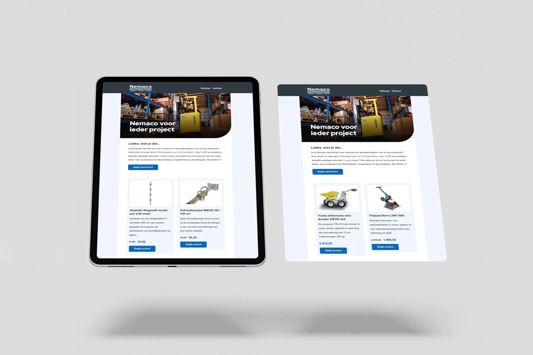 Gepersonaliseerde e-mailcampagne op tablet en smartphone