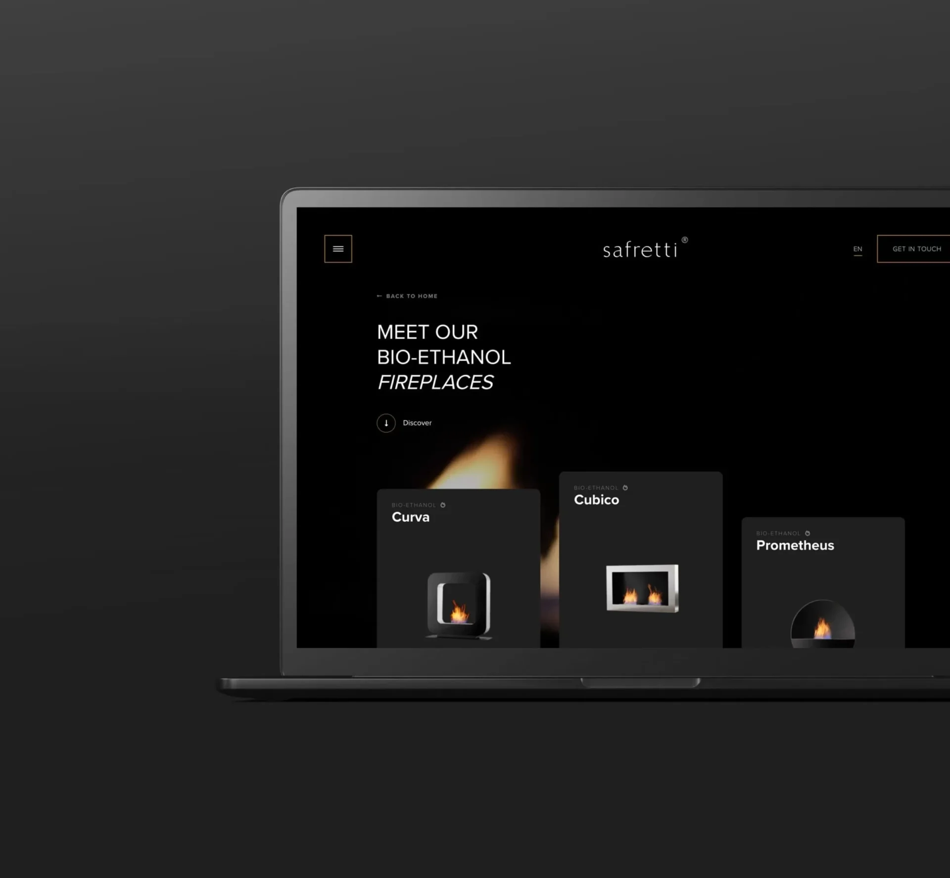 Websiteontwerp waarin typografie de sfeer bepaalt
