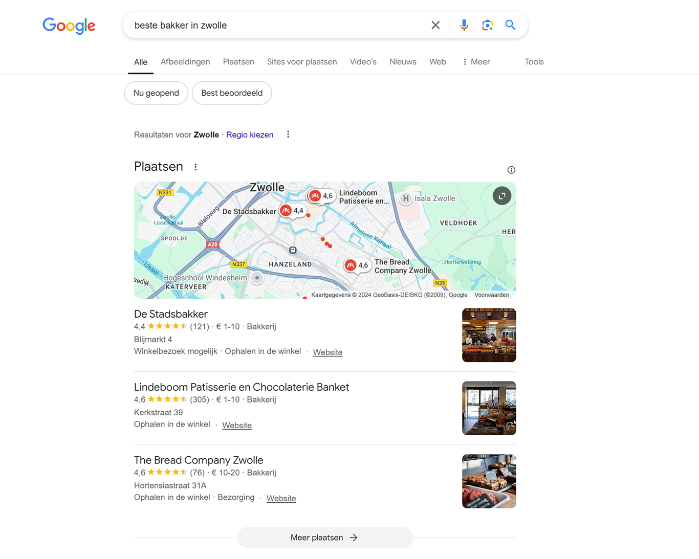 Local pack in Google voor lokale SEO