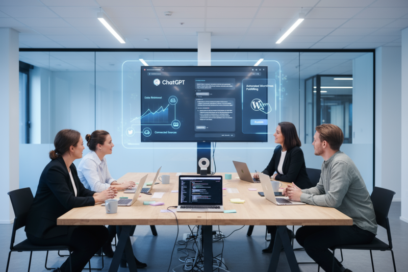 Teamoverleg over de inzet van AI in het marketingproces